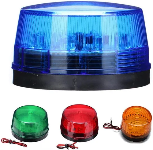 Vista 4 de RUNAAJA - 2 luces LED estroboscópicas azules de 12 V, alarma de emergencia, luz intermitente, lámpara de señal, alarma de seguridad para coche
