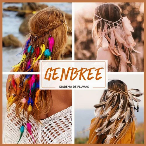 Vista 7 de Diadema de plumas coloridas, accesorios para el cabello de arcoíris para mujer