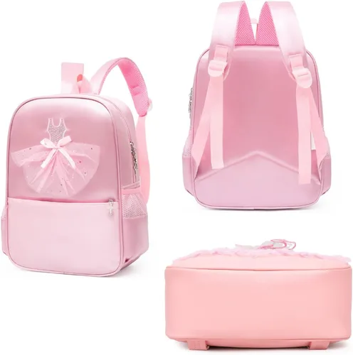 Vista 6 de SEHXIM Bonita mochila de ballet para bailar, bolsa de baile tutú, bolsa impermeable para bailarina, bolsa de baile personalizada, bolsa