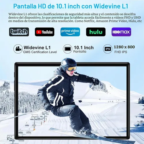 Vista 3 de Tablet 2026, tabletas Android 15 de 10 pulgadas 22GB+128GB+1TB Expand, tableta electrónica 2 en 1 Octa-Core con funda de teclado y mouse, batería