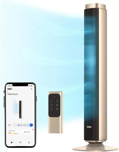 Vista 9 de [Usado] DREO Ventilador de torre para dormitorio, ventiladores oscilantes de 90° Negro