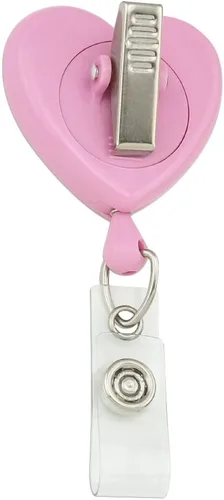Vista 3 de Personalizado Personalizado 1 línea Flaming Hot Soccer Ball Heart Lanyard Carrete retráctil Insignia ID Card Holder