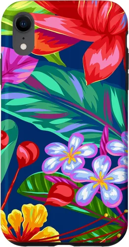 Vista 25 de Hawaiian Tropical Phone Case Yellow Red Hibiscus Plumeria Case for iPhone 17