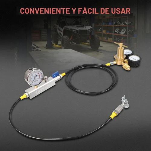 Vista 6 de Kit de Llenado de Amortiguador de Nitrógeno con Manómetro de Nitrógeno de 700 Psi y Válvula Schrader, Regulador de Nitrógeno para Llenado