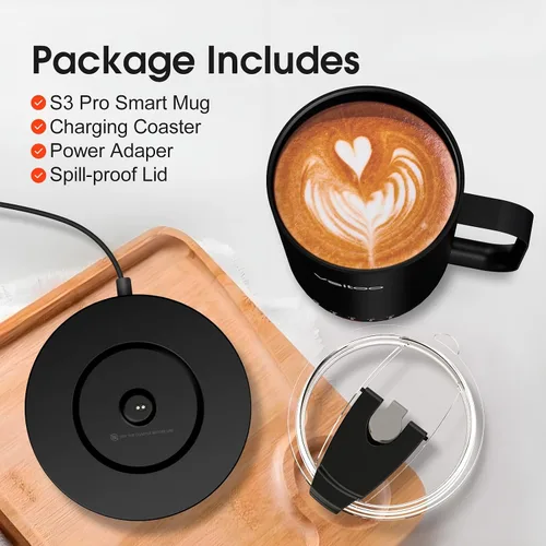 Vista 7 de Vsitoo S3 Pro - Taza de café autocalentable de 16 onzas con sensación automática que se calienta a 120-150 ℉ 2-4 Hour Battery, 5400mAh, IPX7