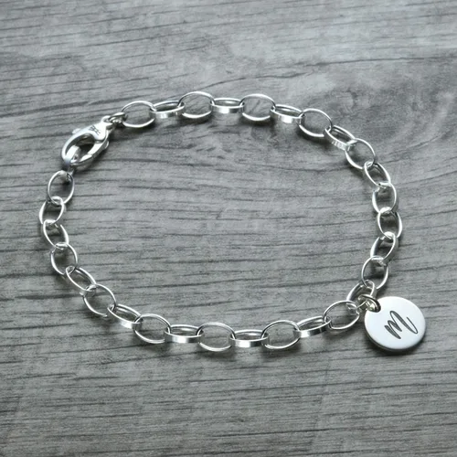 Vista 5 de Personalized Initial Charm Bracelet in Sterling Silver