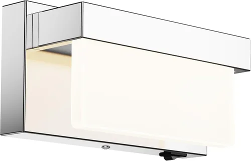 Vista 17 de Aplique de pared de batería cromado con interruptor de encendido/apagado, lámpara de pared LED de 8 pulgadas, pantalla acrílica, lámpara de pared