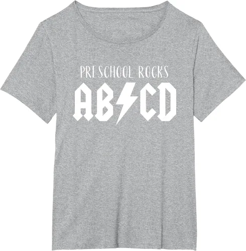 Vista 8 de Preschool Rocks Teacher Back to School ABCD Rock First Day T-Shirt Asphalt Grey