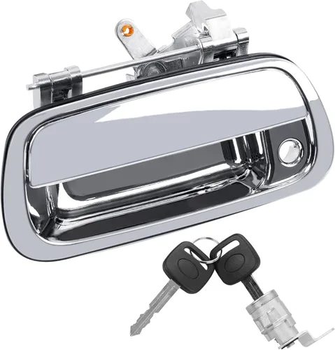Vista 9 de Gledewen Manija de pestillo para portón trasero con cilindro de cerradura y 2 llaves, compatible con Toyota Tundra 2000-2006, reemplaza # 80867