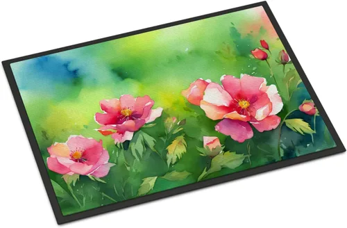 Vista 48 de Caroline's Treasures DAC1621MAT - Felpudo con diseño de camelia en acuarela de 18 x 27 pulgadas, tapete para puerta delantera, para interiores
