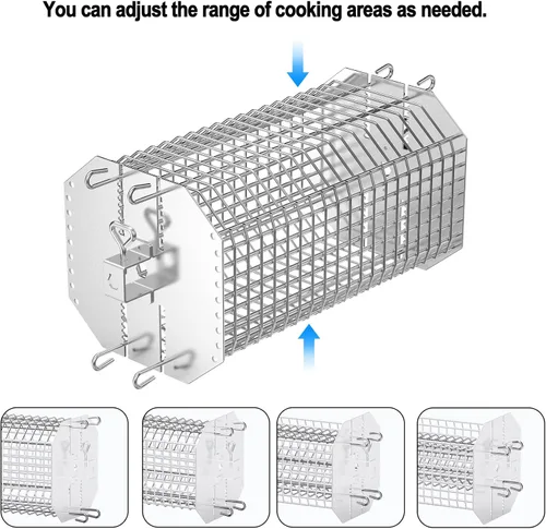 Vista 4 de onlyfire Cesta de asador octogonal universal, cesta de asador plana para asador, se adapta a hexágono de 1/2 pulgada, hexagonal de 3/8 pulgadas