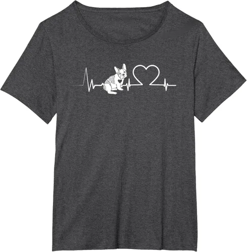 Vista 28 de Heartbeat Bulldog francés Camiseta de propietario de perros Frenchie, Negro