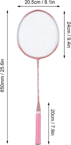 Vista 2 de Badminton Rackets, Professional Separate Iron Alloy Badminton Rackets with String Protector Anti Slip Grip, Lightweight Badminton Rackets Set for