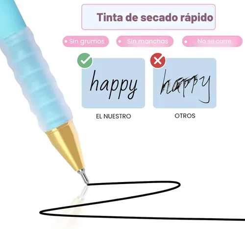 Vista 2 de Drawdart 12 bolígrafos de escritura suave, bolígrafos de tinta negra de 0.039 pulgadas con agarre súper suave, bolígrafo retráctil de larga duración
