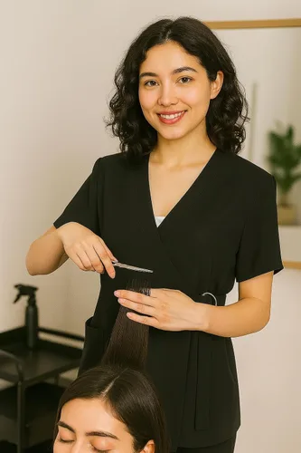 Vista 5 de Pamela - Bata profesional de salón, chaqueta de estilista, uniforme de cosmetología