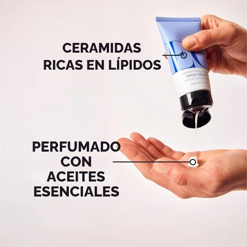 Vista 2 de EO Crema de manos de lavanda francesa, hidratante para piel seca, 2.5 onzas