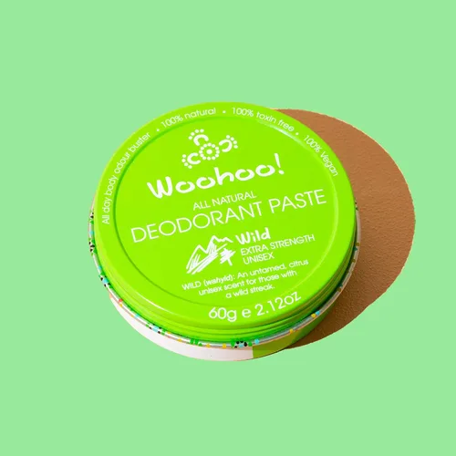 Vista 4 de Woohoo! Pasta desodorante corporal totalmente natural (salvaje, lata de 2.12 onzas)