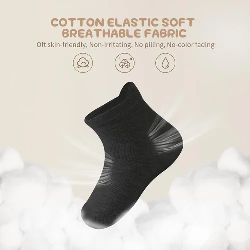 Vista 2 de Aroveea Calcetines de tobillo antideslizantes para bebé paquete de 12 para niños y niñas calcetines de algodón para bebés