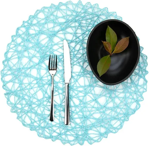 Vista 8 de Restaurantware Spinweave - Juego de 6 manteles individuales redondos para mesa de comedor de 15 pulgadas, manteles individuales circulares de papel