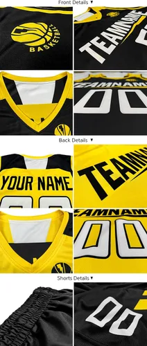 Vista 6 de Custom Reversible Basketball Jersey Uniform for Men Youth Printed Personalized Name Number Sportswear