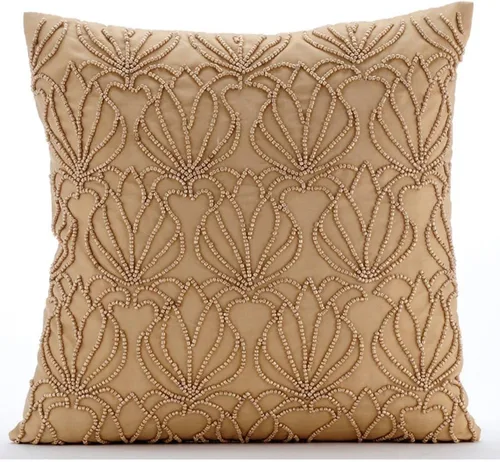 Vista 6 de The HomeCentric Funda de almohada dorada, funda de almohada geométrica moderna, funda de almohada de 12 x 12 pulgadas (11.8 x 11.8 in), funda