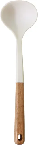 Vista 13 de Juego de utensilios de cocina de mango de madera blanca de 13 piezas, utensilios de cocina antiadherentes de silicona disponibles, mango 13