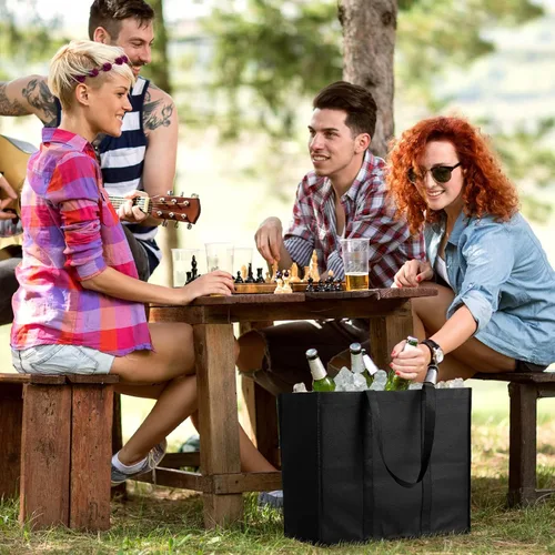 Vista 7 de Hillban Paquete de 30 bolsas de comestibles reutilizables a granel resistentes grandes bolsas de compras lavables plegables con asas Heavy Duty