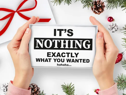 Vista 2 de Jergrim Caja de regalo Nothing, regalos divertidos de broma, ideal para elefante blanco, regalos para hombres, mujeres, Papá Noel secreto