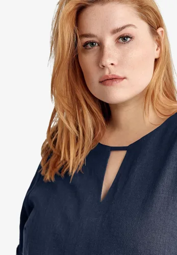 Vista 4 de ellos Vestido de mezcla de lino para mujer de talla grande