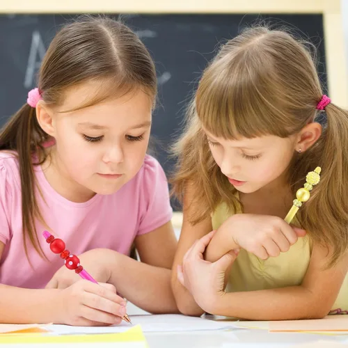Vista 6 de Chivao 20 bolígrafos de metal con cuentas, varios colores, con 40 repuestos, tinta negra para niños, mujeres, estudiantes, regalo, oficina, escuela