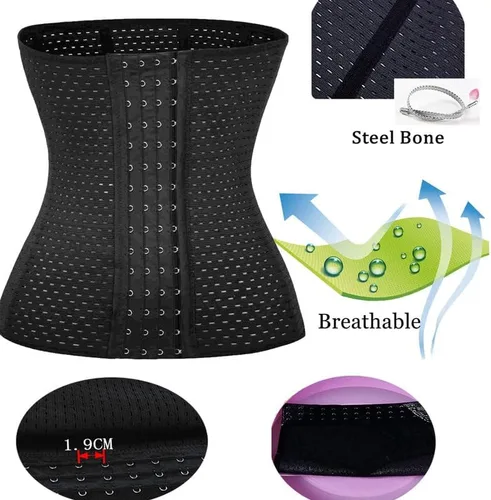 Vista 9 de Entrenador de cintura Cincher Body Shaper Sport Entrenamiento para reloj de arena 6 unids Hueso de acero más alta compresión