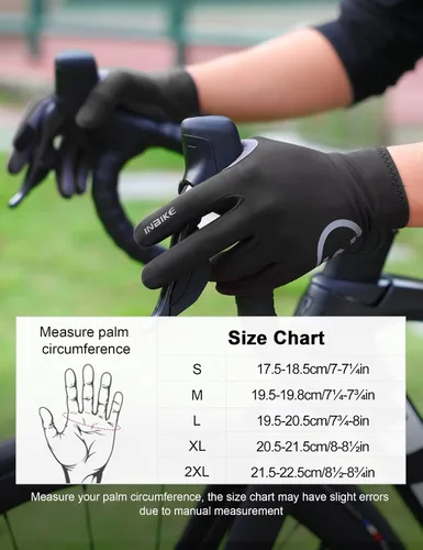 Vista 6 de INBIKE Guantes de ciclismo para hombre y mujer, forro polar fino, para pantalla táctil, guantes de bicicleta acolchados para correr, conducir