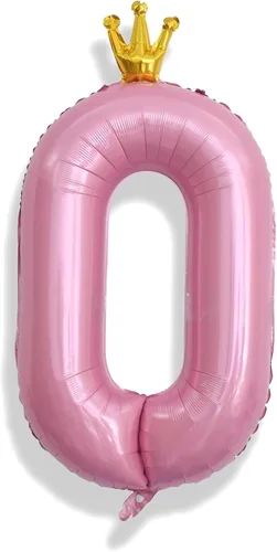 Vista 11 de Globos de Sirena Número 0 de 40 Pulgadas, Juego de Globos de Números Grandes Morado Verde Azulado Arcoíris 0-9, Globos de Números de Papel
