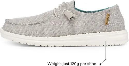 Vista 3 de Hey Dude - Mocasines Wendy de tela chambray para mujer