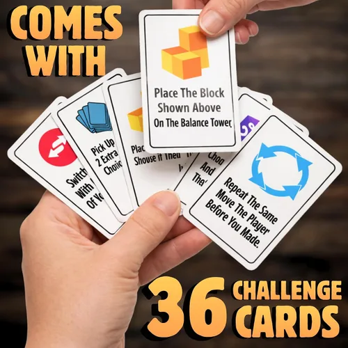 Vista 6 de Stack Attack XL Tower Game, juegos de mesa gigantes para niños y adultos, bloque de construcción de noche de juego familiar y regalos apilables