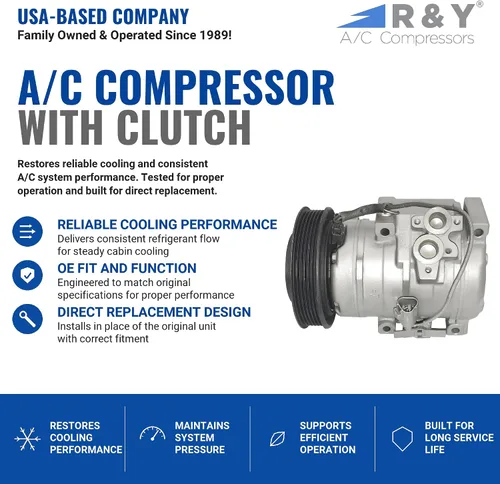Vista 2 de RYC Compresor de aire acondicionado automotriz y embrague de A/C GG390
