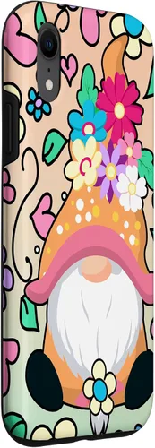 Vista 3 de Funda para iPhone XR con diseño de gnomo de verano y flores de margarita