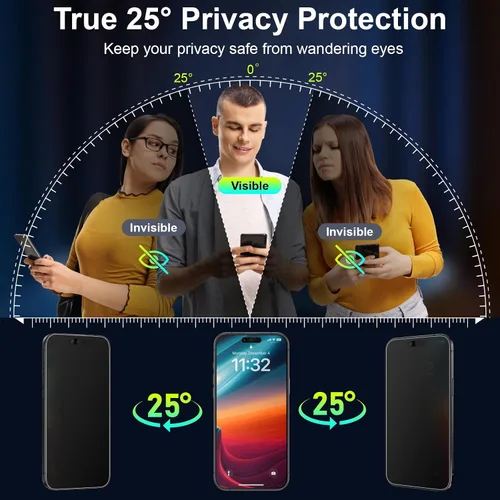 Vista 2 de Esanik Paquete de 2 protectores de pantalla de vidrio mate para iPhone Air, antirreflejo y antiespía, antirreflejante, suave como la seda, dureza