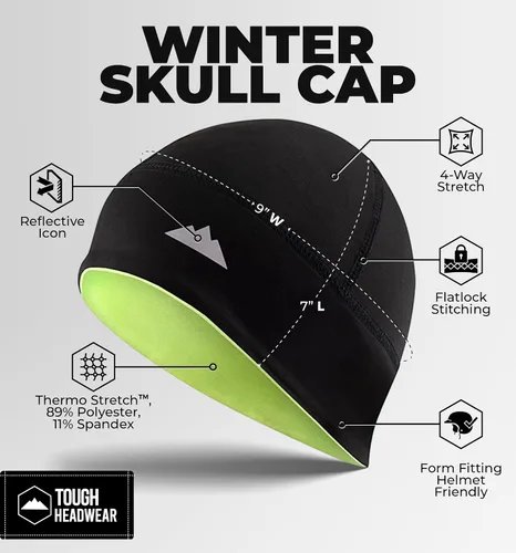 Vista 9 de Tough Headwear Skull Cap for Men-Motorcycle Head Cap,Sweat Caps for Men, Skull Cap Helmet Liner,Running Beanie Parent