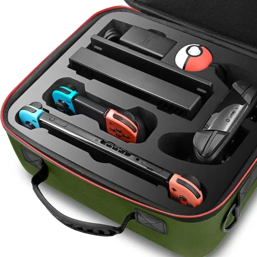 Vista 5 de VORI Funda de transporte para Nintendo SwitchSwitch modelo OLED (2021), funda protectora rígida de almacenamiento de viaje con asa y correa