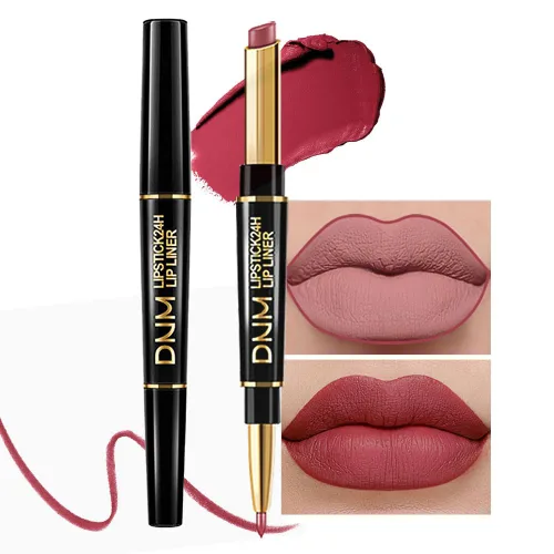 Vista 8 de Kaely Kit de Delineador de Labios Rojo y Lápiz Labial 2 en 1 para Mujeres, Kit de Labios Mate con Delineador de Labios, Tinte de Labios de Larga 01