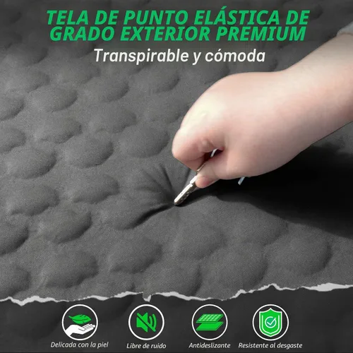 Vista 5 de Colchoneta de dormir autoinflable con bomba eléctrica, espuma viscoelástica ultra gruesa de 4 pulgadas con almohada, colchón de campamento aislado