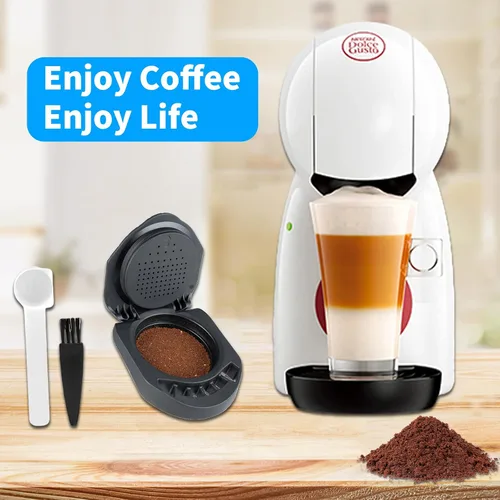 Vista 2 de Adaptador de cápsula reutilizable para Dolce Gusto, adaptador de cápsula de café recargable, convertidor de cápsulas de café, soporte de relleno