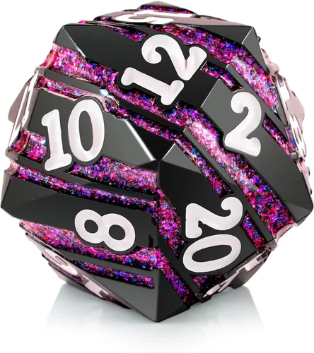 Vista 11 de DNDND - Dados D20 de 1.299 in, 1.31 pulgadas, ojo de dragón líquido, 20 dados con hermosa caja de regalo para Calabozos y Dragones (azul)