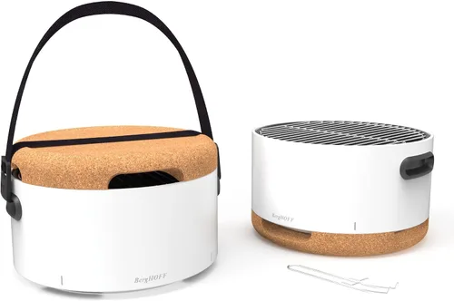 Vista 5 de BergHOFF LEO - Parrilla portátil para barbacoa de mesa con base resistente al calor, correa fácil de transportar y asas desmontables, elementos