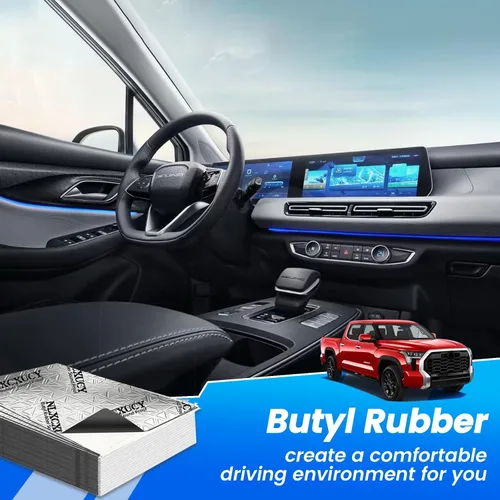 Vista 8 de NLXCXUCY 10 Piezas 80mil (2mm) 11 pies cuadrados (1 m²) Alfombrilla de Amortiguación de Sonido para Auto, Aislante de Sonido Automotriz de Butilo