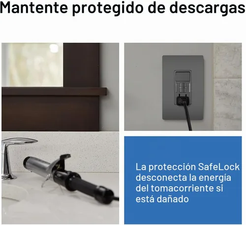 Vista 6 de Pass & Seymour 1597swttrbkccd4 GFCI Receptacle/single-pole Switch, 15 A, Negro, 4