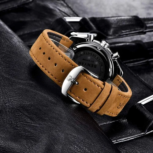 Vista 8 de BY BENYAR Reloj de pulsera para hombre Tienda analógico relojes para hombre negocios trabajo impermeable cronógrafo para hombre moda minimalista