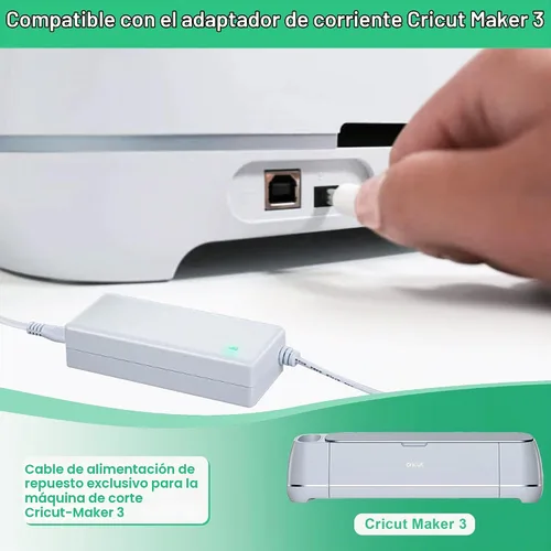 Vista 5 de Cable de alimentación compatible con la máquina de corte Cricut Maker 3, cable de repuesto de alimentación de 24 V CC compatible con adaptador