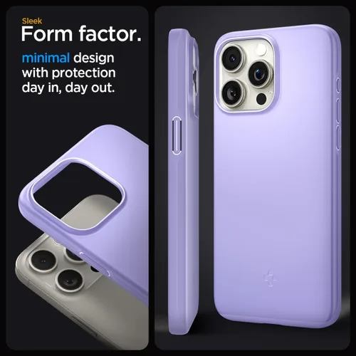 Vista 3 de Spigen Funda delgada diseñada para iPhone 15 Pro Max (2023) [carcasa dura] [protección de grado militar] - morado iris